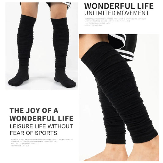 Outdoor Soccer Pile Socks, Sports Calf Protection, High Elastic, Extra Long, Knee High, Tube Sock for Youth Adults