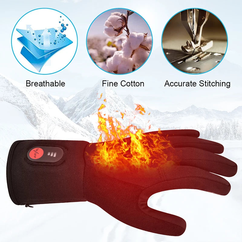 SAVIOR HEAT Rechargeable Heated Gloves Liner Electric Heated Glove with Battery for Men Women Bicycles Soccer Halloween Gift