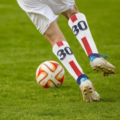 Professional Soccer Socks 1 Pair Anti-Slip Star Number Football Socks Middle Tube Socks Comfortable Stretch Men's Sports Socks