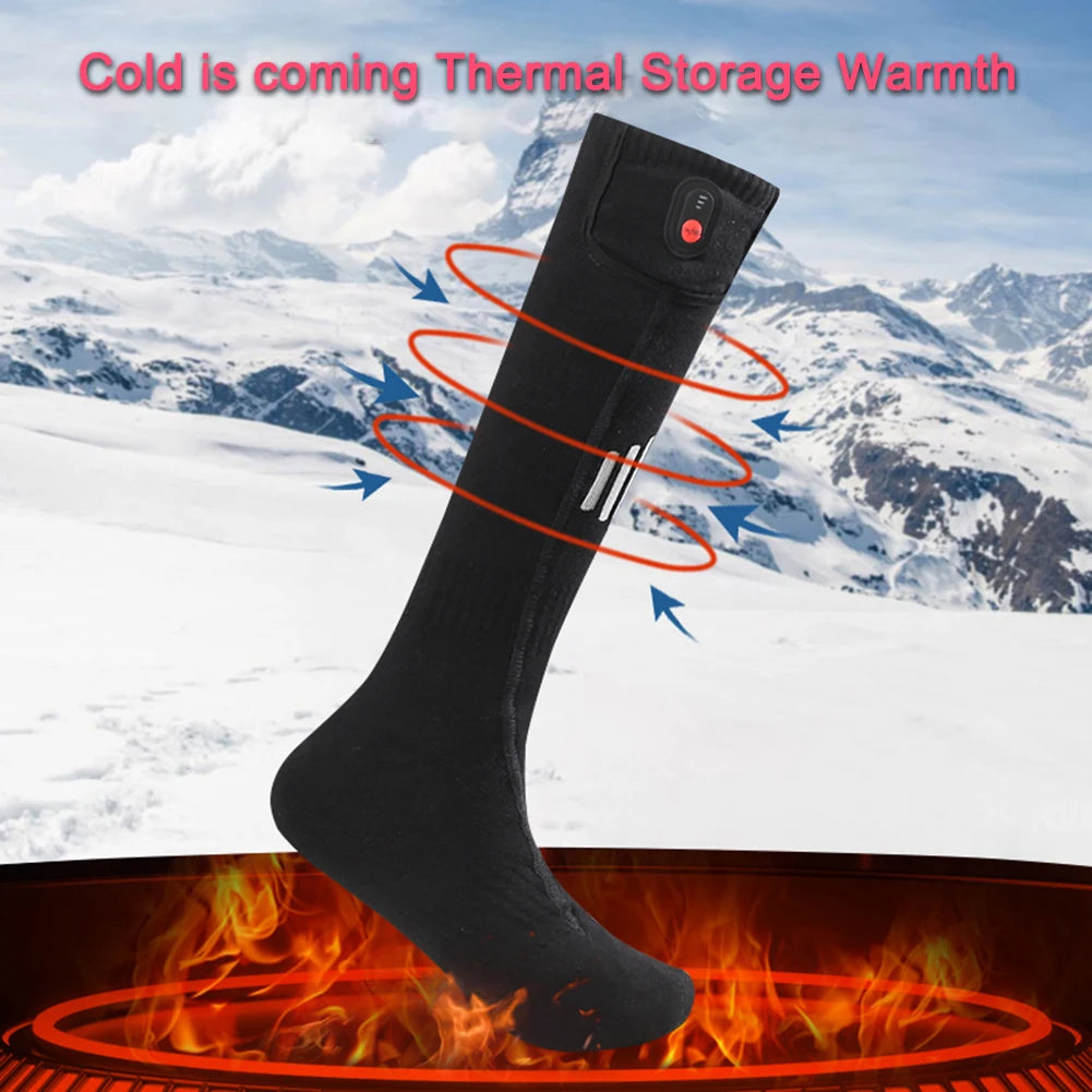 5V Winter Warm Snowmobile Skiing Heated Socks Rechargeable 4000mAh Battery Powered Heating Socks Ski Sports for Men Women