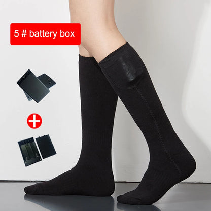 Unisex Heated Sports Stockings Rechargeable Electric Hot Socks Intelligent Control 3 Modes Men's Women's Heating Foot Warmer